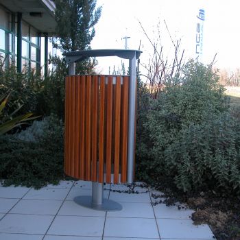 Corbeille Tramontane bois exotique et inox